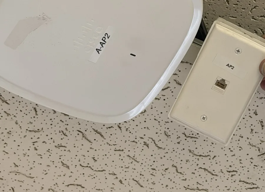 Ceiling-mounted low-voltage device installation