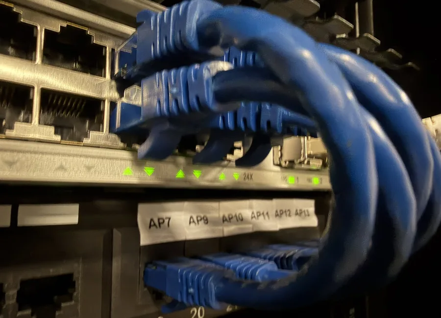 Patch panel cabling detail